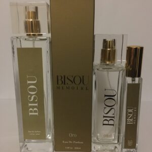 A group of three bottles of perfume on top of each other.